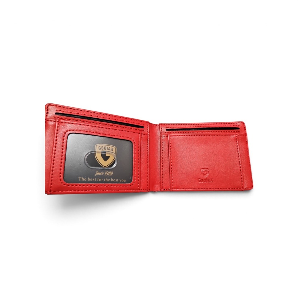 Woven Leather Bifold Wallet Reddish Brown Multi Card Slot Snap Closure 0479